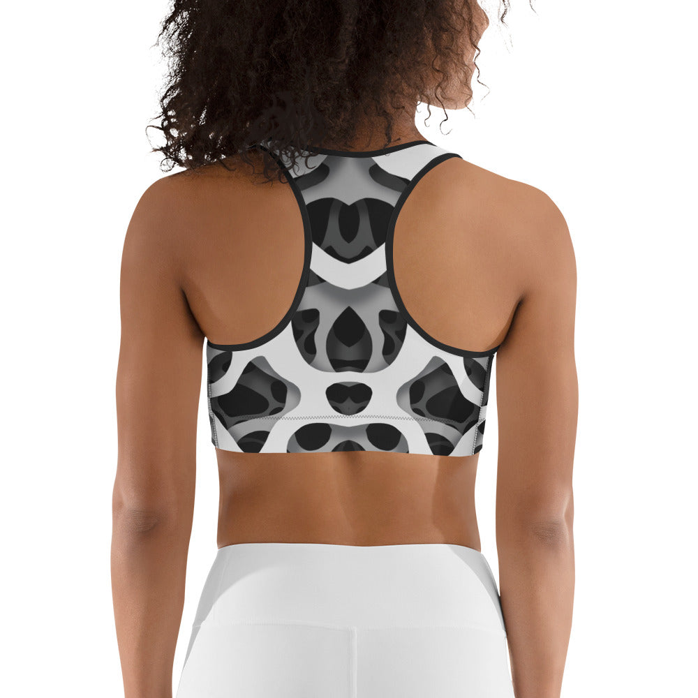 Web Illusion Pattern Sports Bra