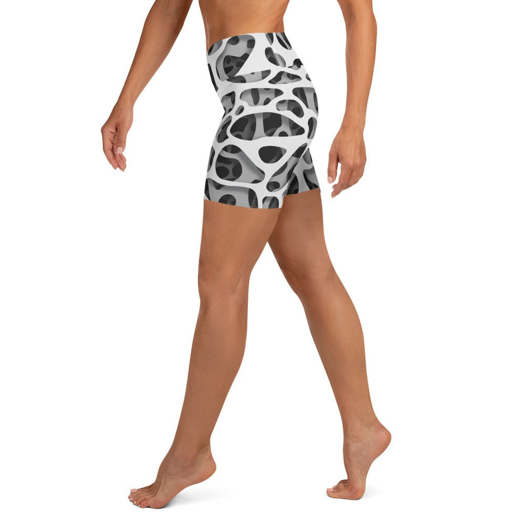 Web Illusion Pattern Yoga Shorts