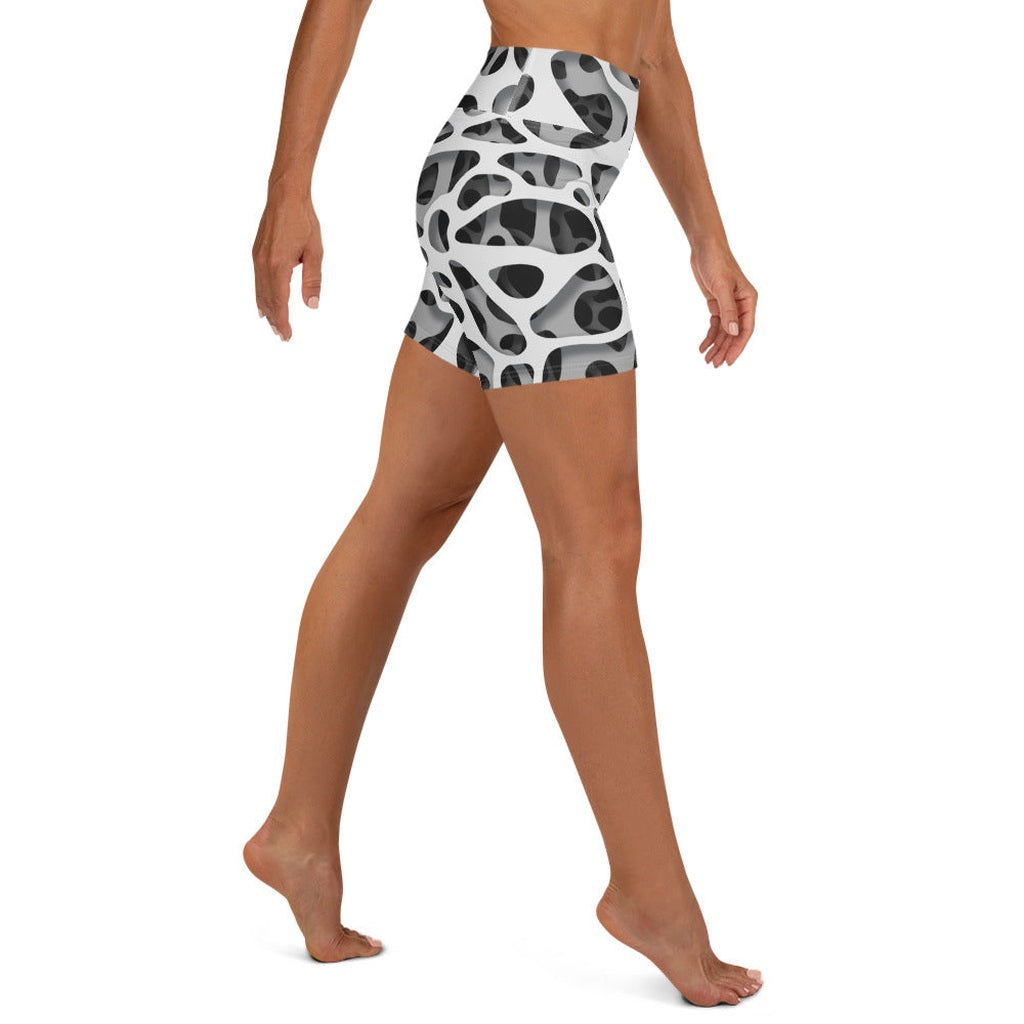 Web Illusion Pattern Yoga Shorts