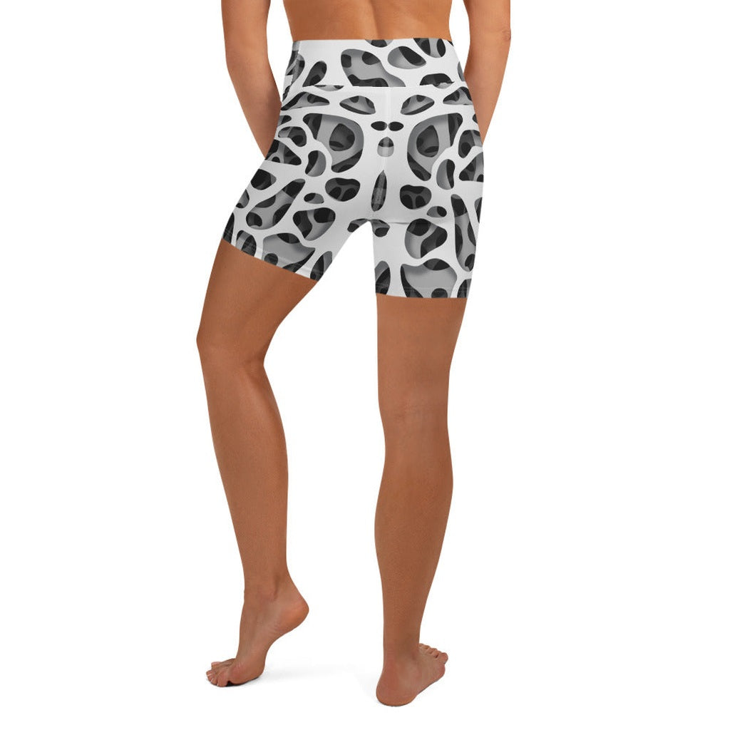 Web Illusion Pattern Yoga Shorts