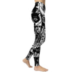 White & Black Comic Book Yoga Leggings