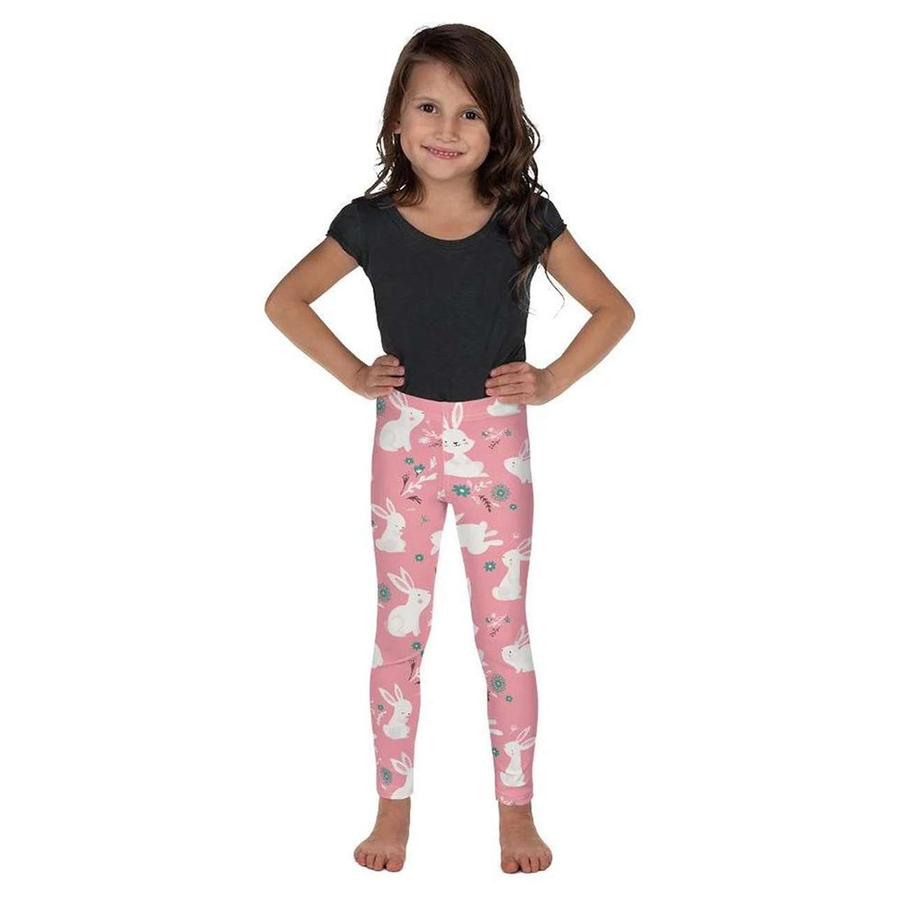 White Easter Bunnies Kid's Leggings