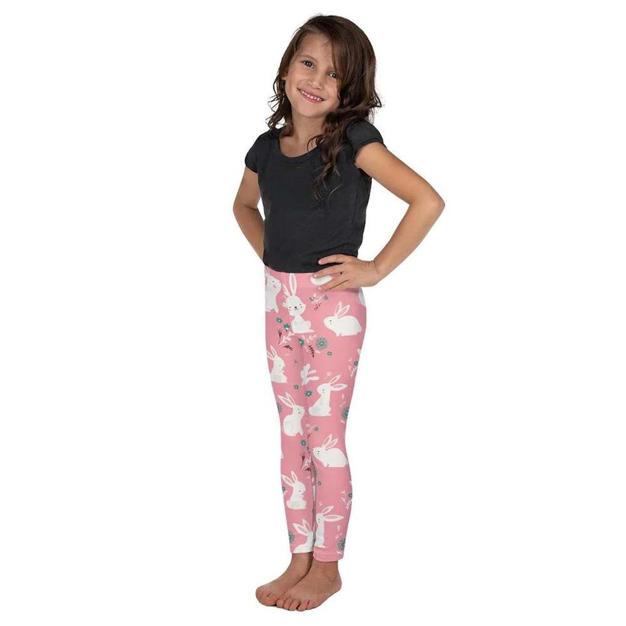 White Easter Bunnies Kid's Leggings