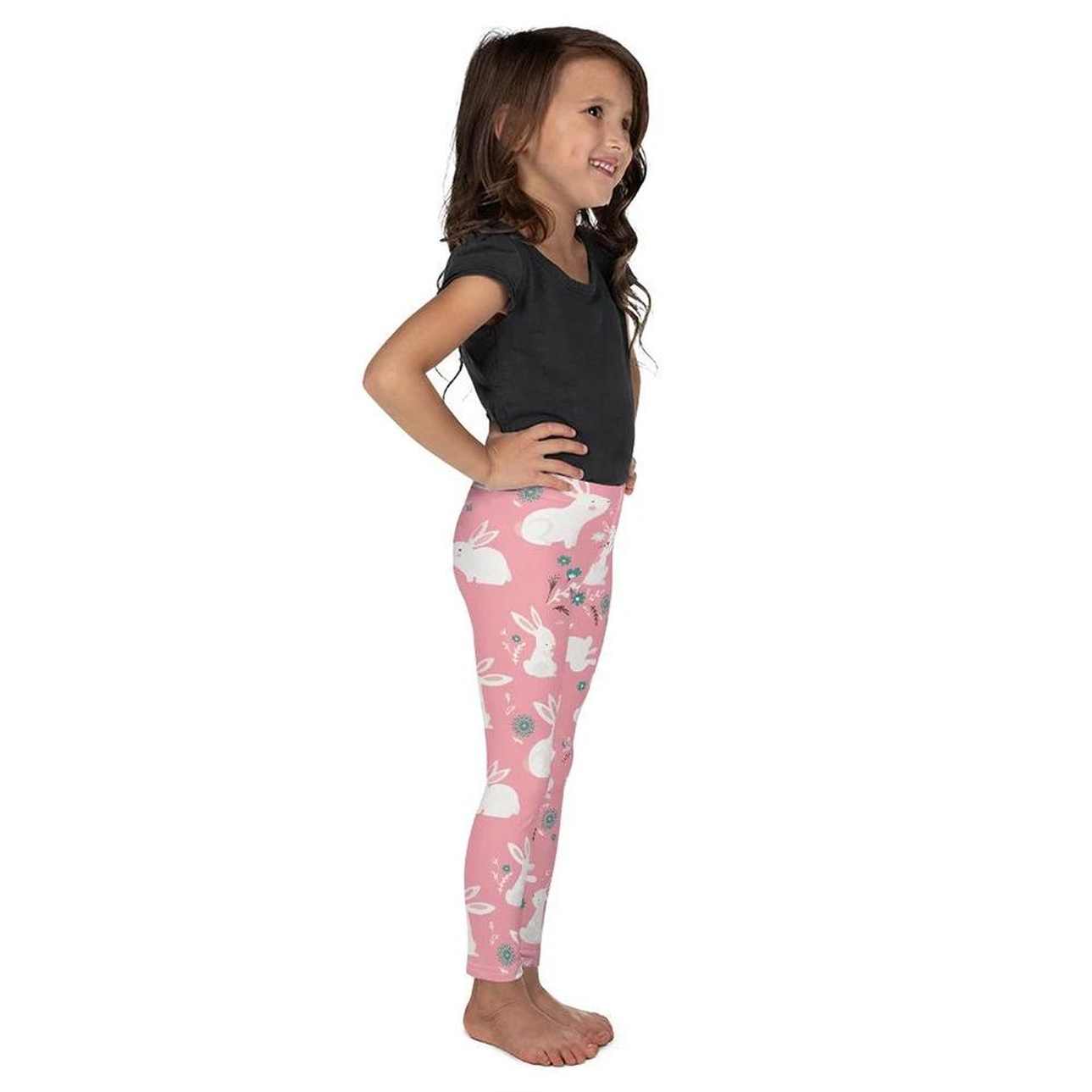 White Easter Bunnies Kid's Leggings