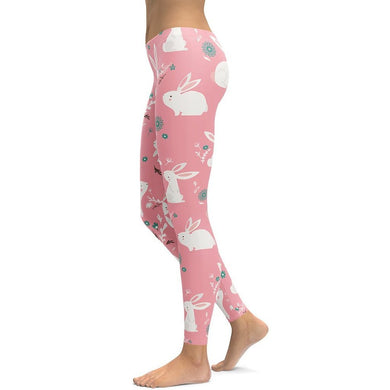 White Easter Bunnies Leggings