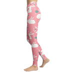 White Easter Bunnies Yoga Leggings