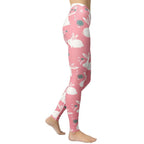 White Easter Bunnies Yoga Leggings