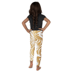 White & Gold Print Kid's Leggings