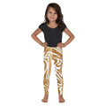 White & Gold Print Kid's Leggings