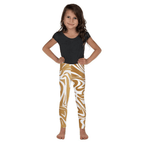 White & Gold Print Kid's Leggings