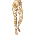 White & Gold Print Yoga Leggings