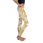White & Gold Print Youth Leggings