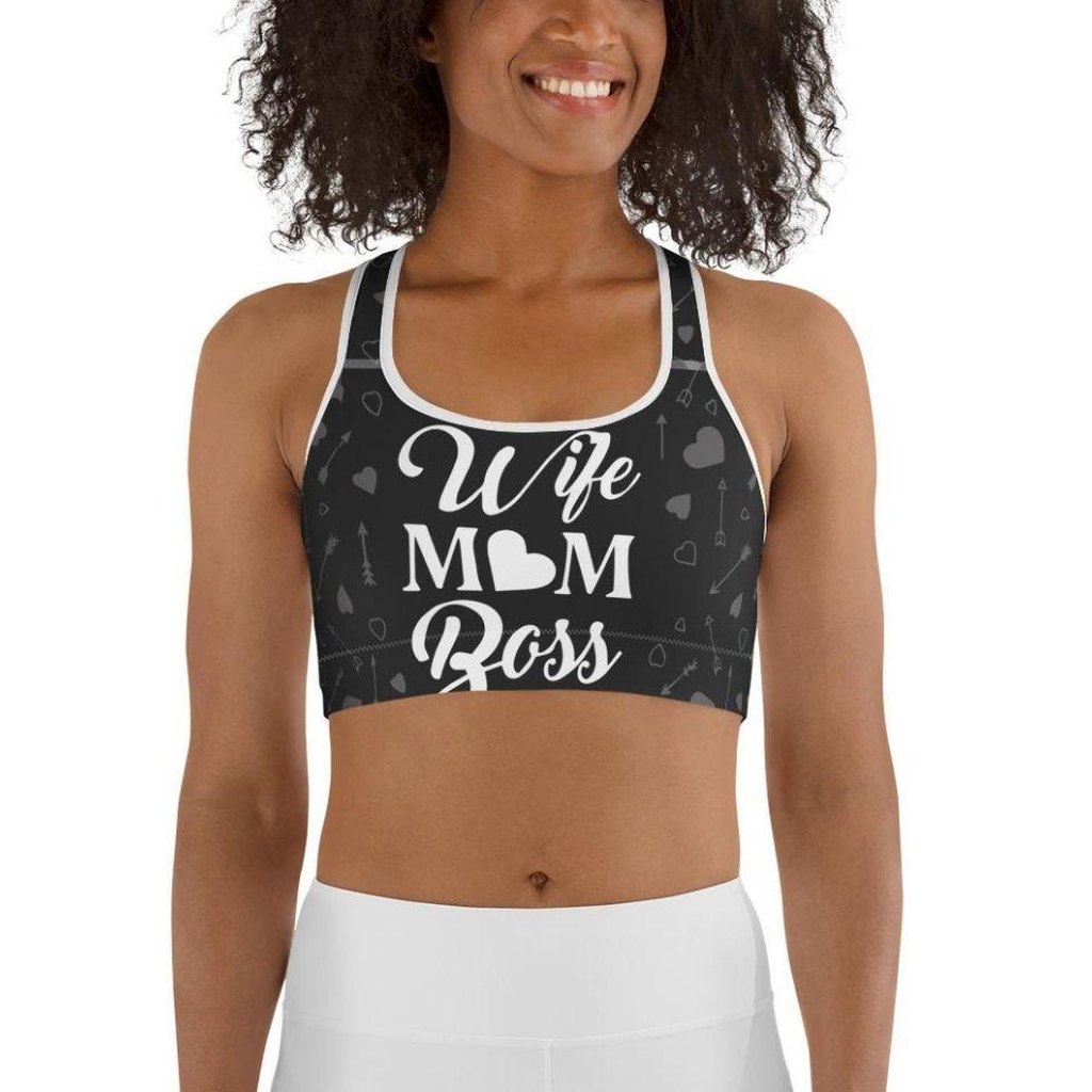 Wife Mom Boss Sports Bra