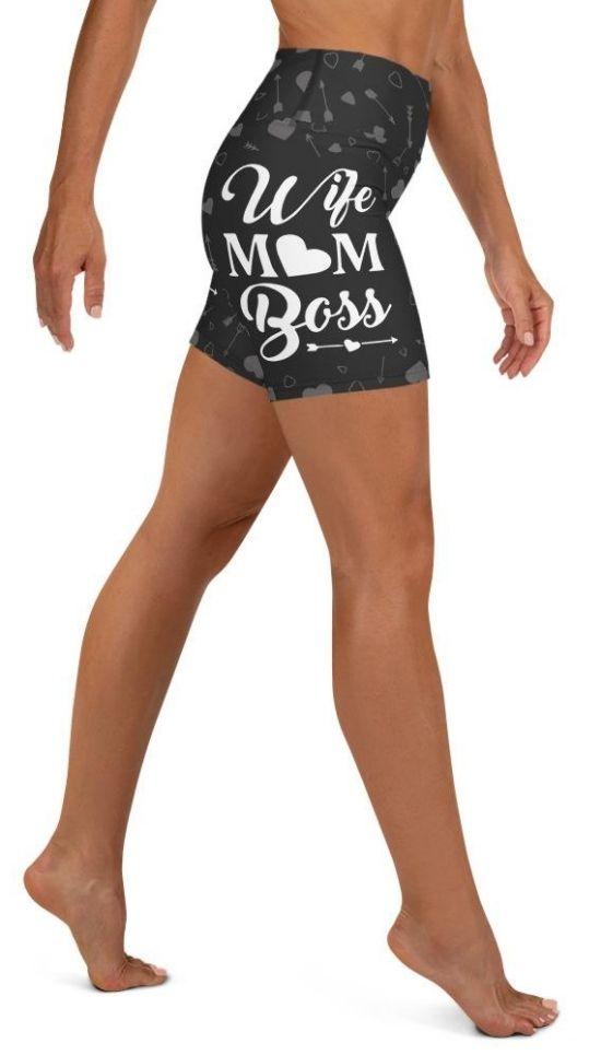Wife Mom Boss Yoga Shorts