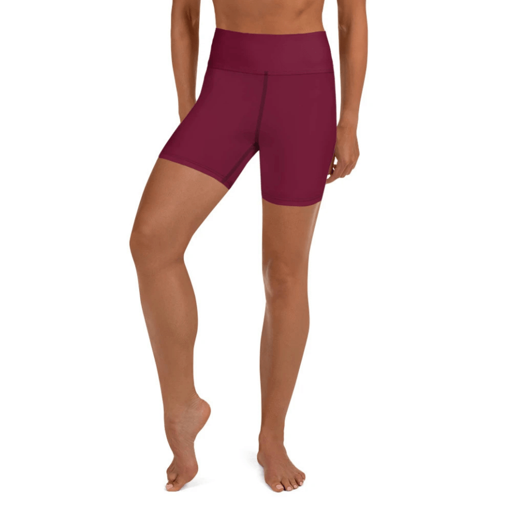Wine Burgundy Yoga Shorts
