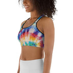 Wrinkled Effect Tie Dye Sports Bra