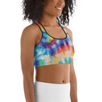 Wrinkled Effect Tie Dye Sports Bra