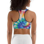 Wrinkled Effect Tie Dye Sports Bra
