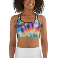 Wrinkled Effect Tie Dye Sports Bra