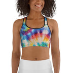 Wrinkled Effect Tie Dye Sports Bra