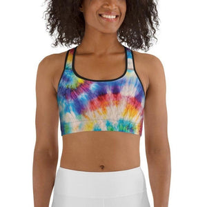 Wrinkled Effect Tie Dye Sports Bra