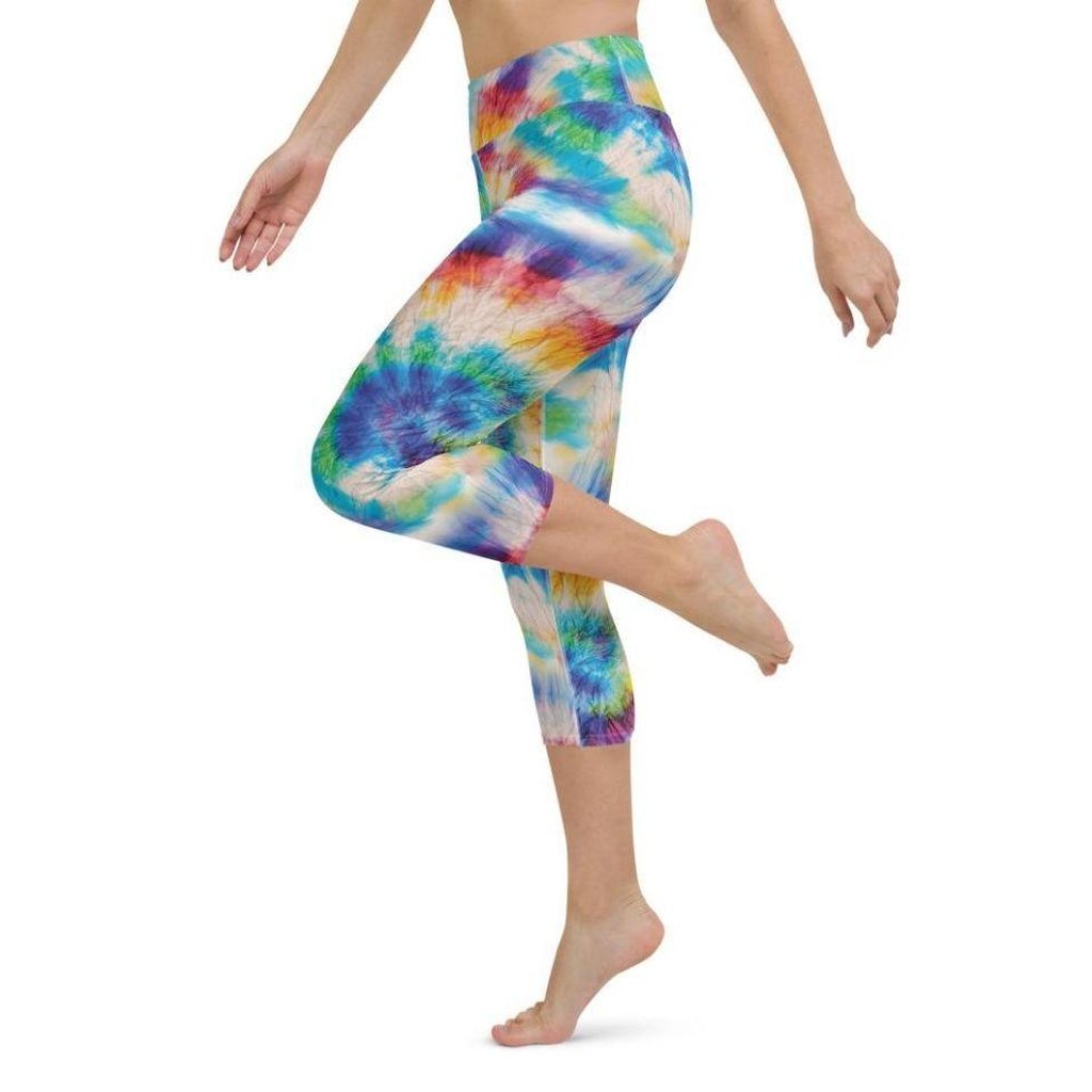 Wrinkled Effect Tie Dye Yoga Capris