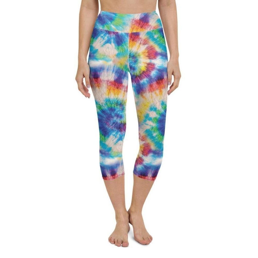 Wrinkled Effect Tie Dye Yoga Capris