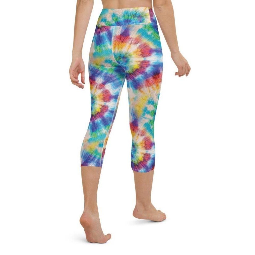 Wrinkled Effect Tie Dye Yoga Capris