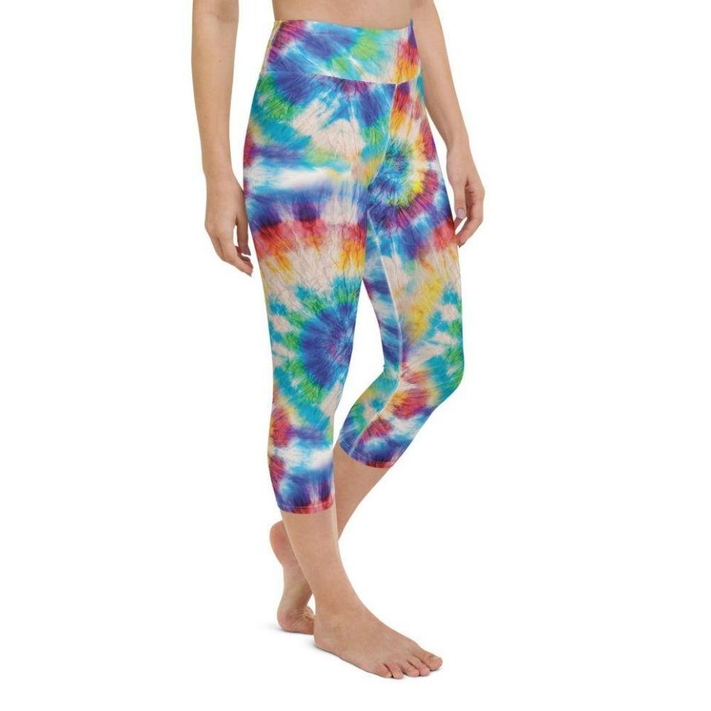 Wrinkled Effect Tie Dye Yoga Capris