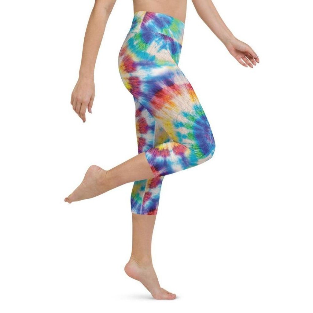 Wrinkled Effect Tie Dye Yoga Capris