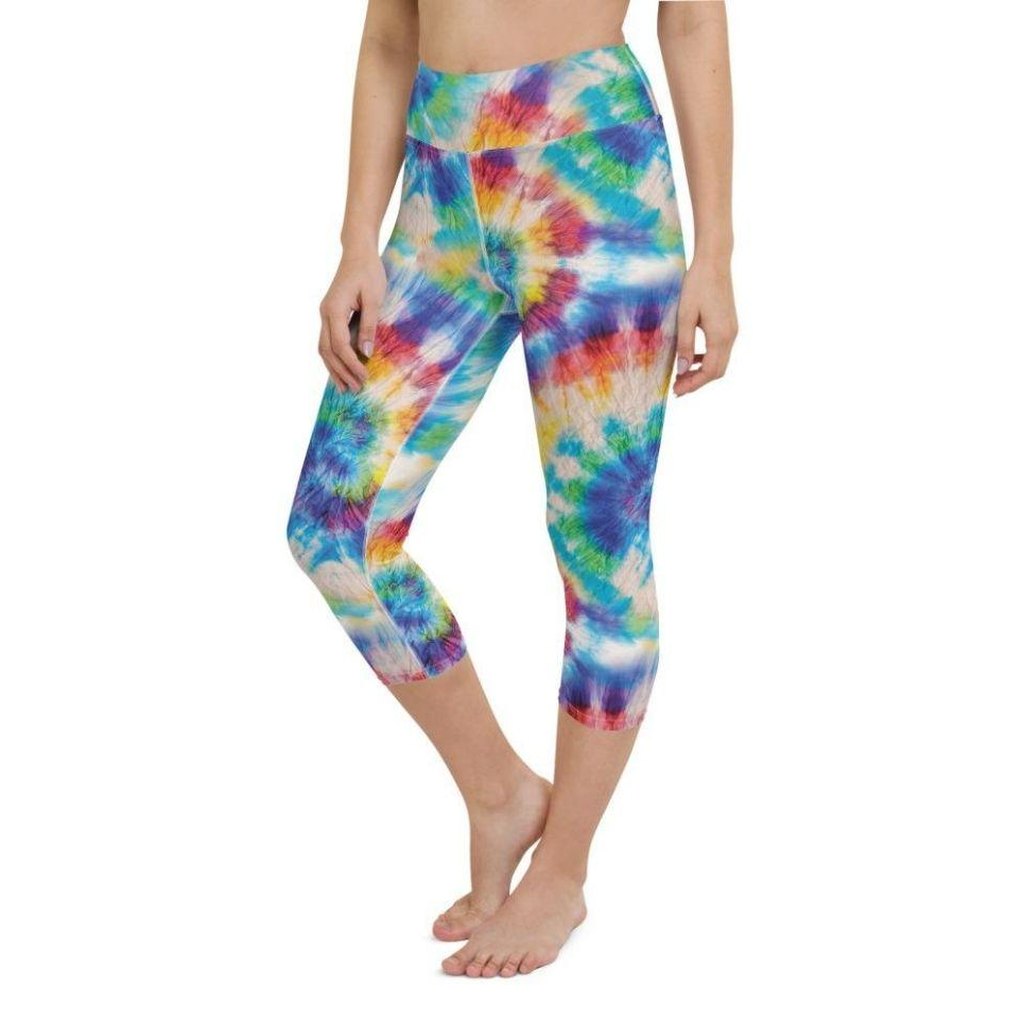 Wrinkled Effect Tie Dye Yoga Capris