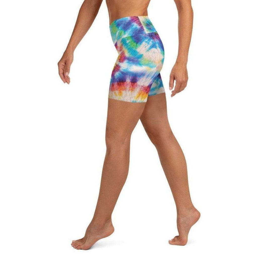 Wrinkled Effect Tie Dye Yoga Shorts