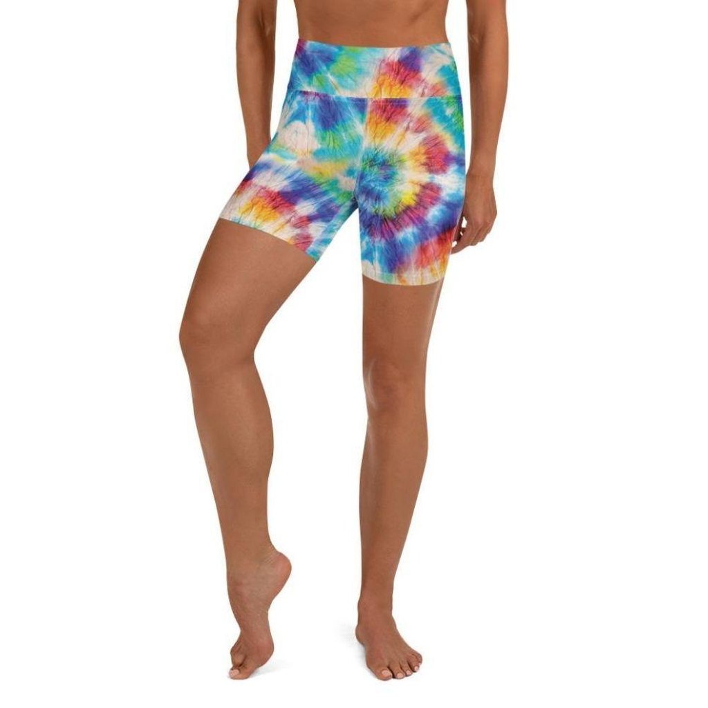 Wrinkled Effect Tie Dye Yoga Shorts