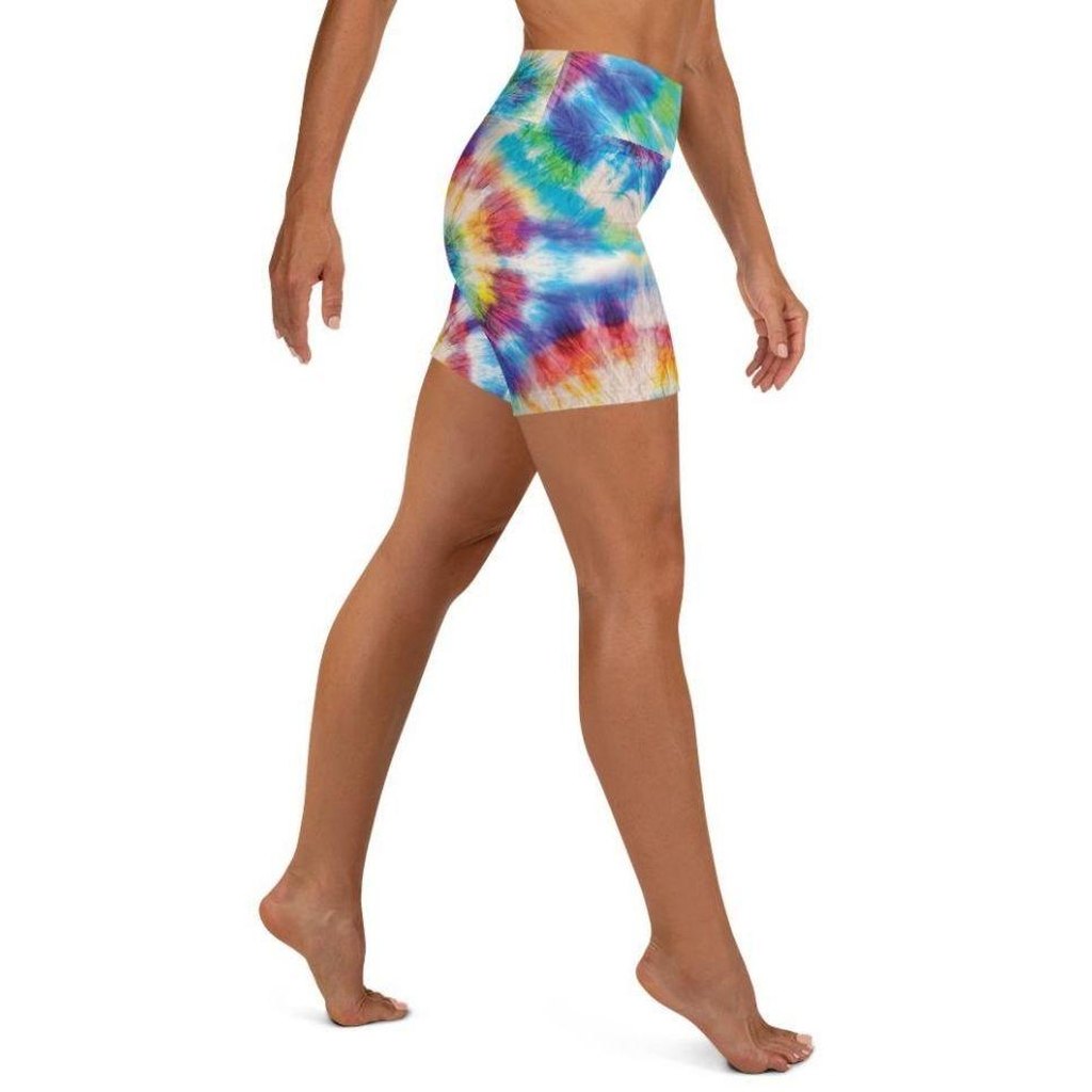 Wrinkled Effect Tie Dye Yoga Shorts