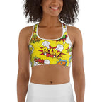 Yellow Pop Art Sports Bra