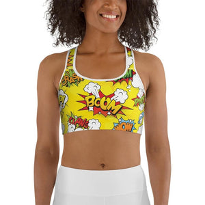 Yellow Pop Art Sports Bra