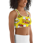 Yellow Pop Art Sports Bra