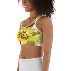 Yellow Pop Art Sports Bra