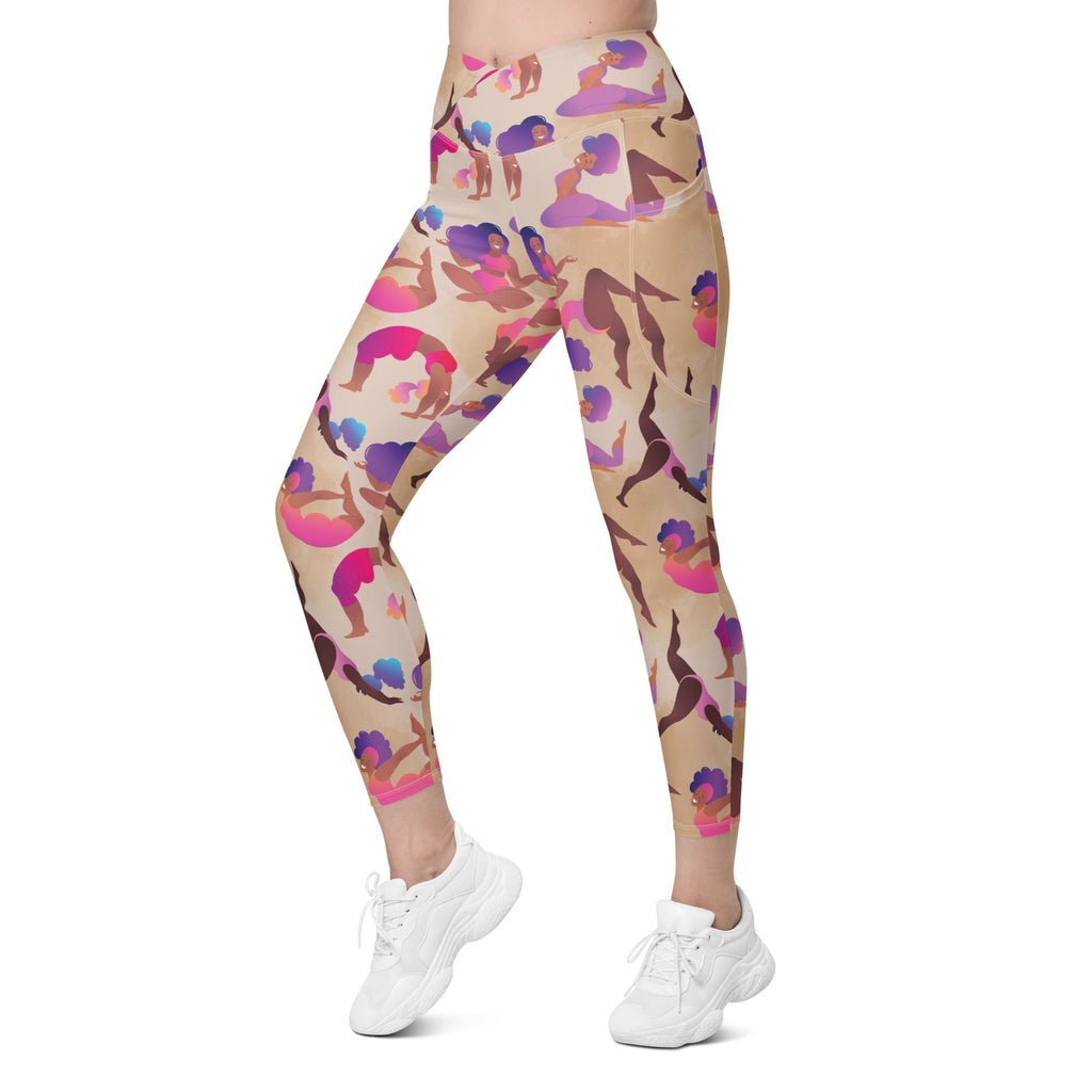 Yoga Poses Crossover Leggings With Pockets
