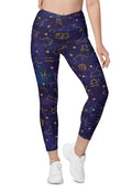 Zodiac Signs Crossover Leggings With Pockets